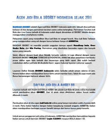 Agen Sbobet Uang Asli Terpercaya di Indonesia